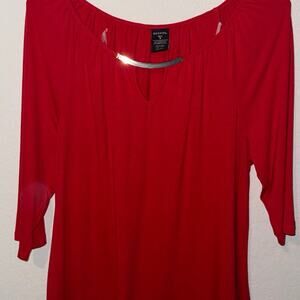 Red George 1X Dressy Blouse